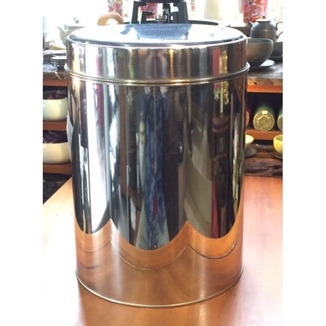 平蓋白鐵六斤茶葉罐，可重疊好收納，白鐵茶葉罐 密封性佳 裝茶葉 白鐵桶 白鐵筒 不銹鋼茶桶 台灣製 MIT 白鐵罐