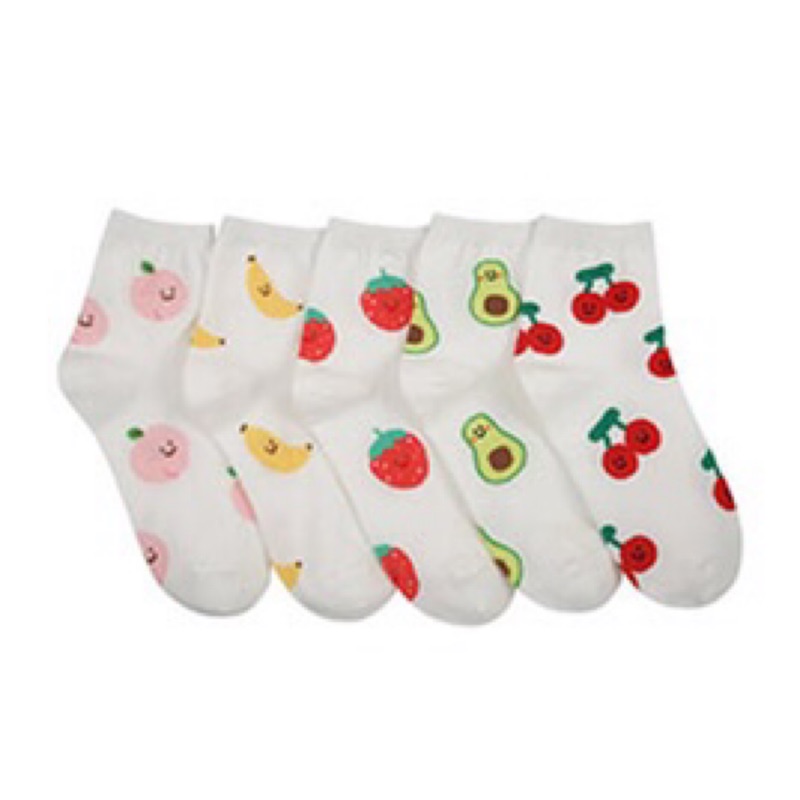 韓國代購🇰🇷韓製 滿版水果款 襪子 正韓襪 水蜜桃🍑 酪梨🥑 香蕉🍌 草莓🍓 中筒襪 運動襪 文青風