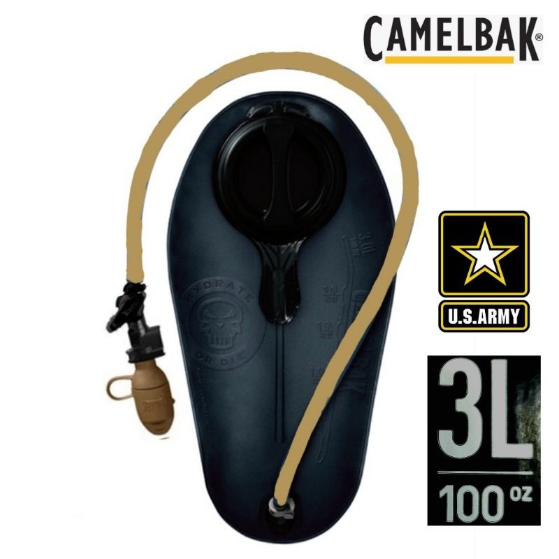 美國Camelbak｜MIL SPEC CRUX 3.0L長版軍規快拆水袋 CBM1944001003黑色 登山水袋