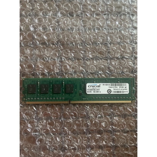 Micron 美光 crucial 4GB DDR3 1600 記憶體 桌電用