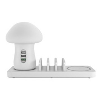 蘑菇燈多口USB充電支架 USB充電器 充電器 插頭 充電插座 充電座 床頭夜燈 LED蘑菇拍拍燈 充電盤 充電板 座充
