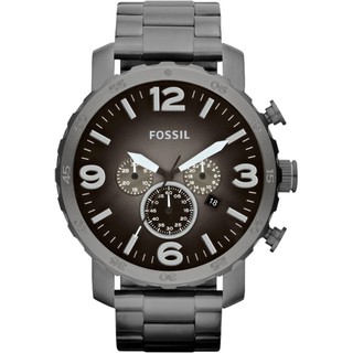 FOSSIL 大世紀戰神三眼計時腕錶-灰鐵黑/50mm JR1437