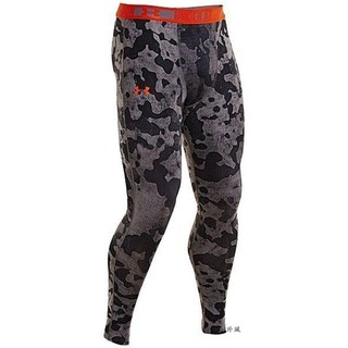 【UNDER ARMOUR】男 HeatGear Sonic強力伸縮型緊身褲 深灰/橘紅