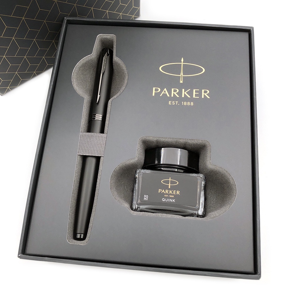 【PARKER】派克 新IM 經典系列 理性黑 F尖 限量特別版鋼筆墨水禮盒組