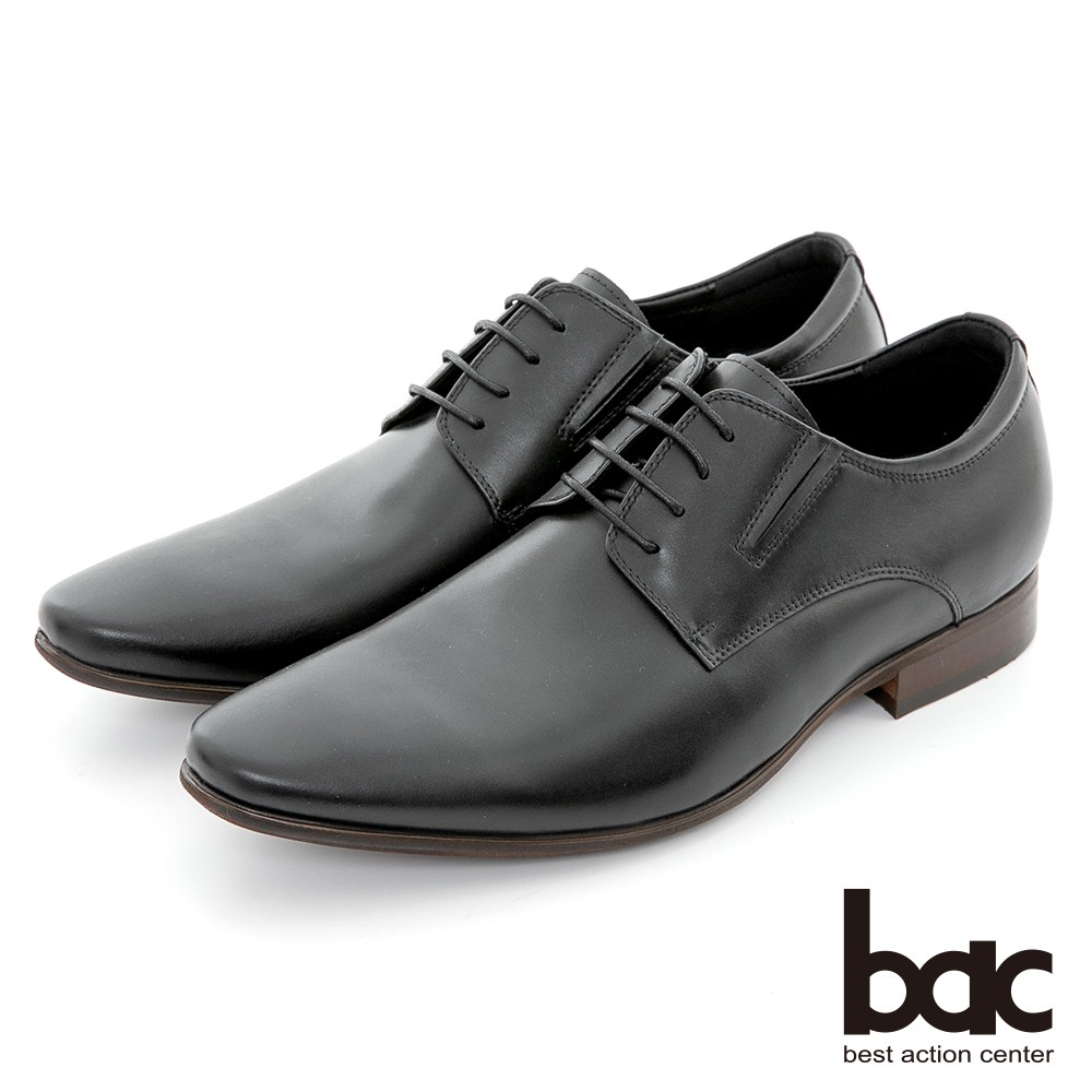 【bac】自信風采 極簡風格真皮紳士鞋 - 黑色
