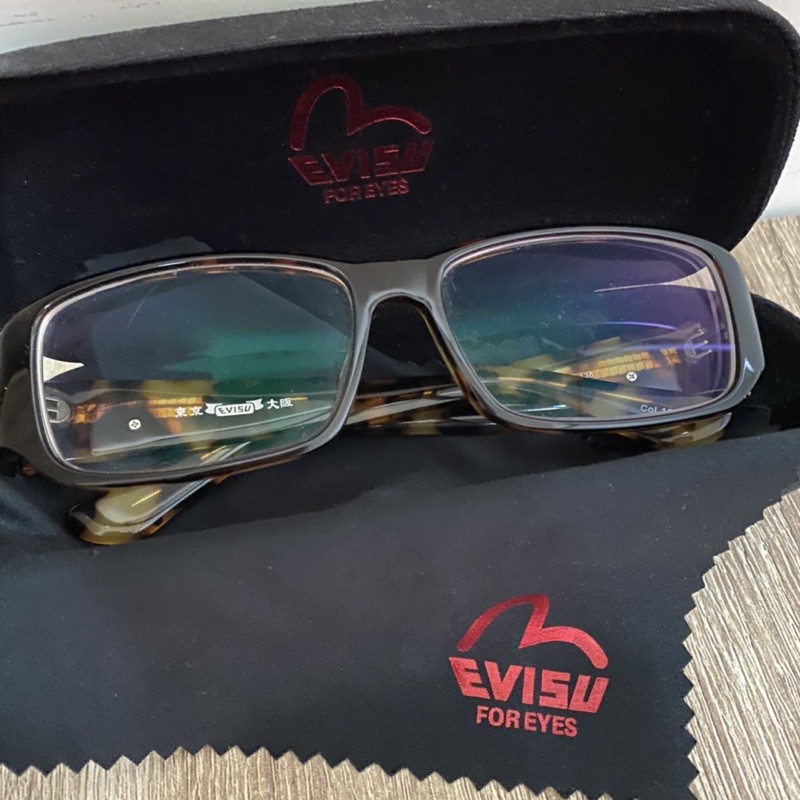 東京EVISU時尚膠框近視眼鏡架近全新6000購