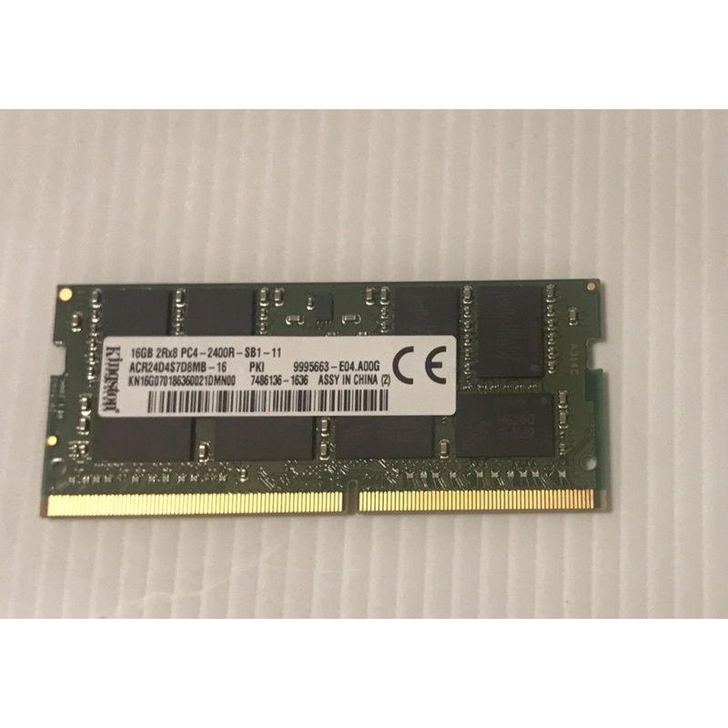 [二手良品] 金士頓 Kingston DDR4 16G PC4-2400R筆電NB記憶體