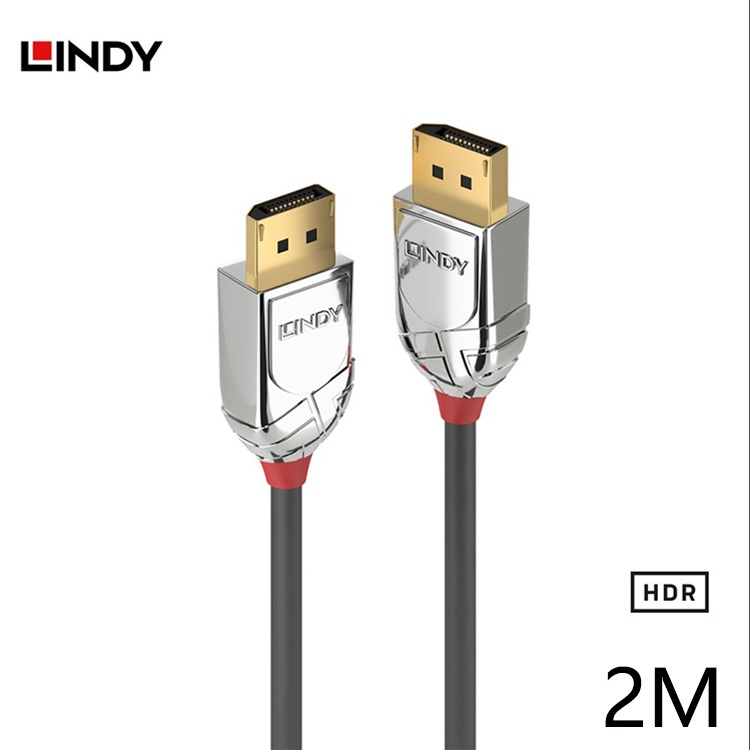 LINDY林帝 - CROMO鉻系列 DISPLAYPORT 1.4版公 TO 公 傳輸線 2M .36302