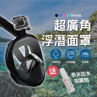 臺灣 免運 浮淺 面具 全乾式面罩 口鼻呼吸 乾式浮潛面罩 鼻呼吸管面鏡 防霧浮潛面罩 浮潛面罩