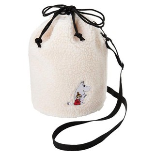 🍓寶貝日雜包🍓日本雜誌附錄 MOOMIN 嚕嚕米 亞美刺繡羊羔毛水桶包 束口圓筒包 側揹包 肩揹包 斜揹包