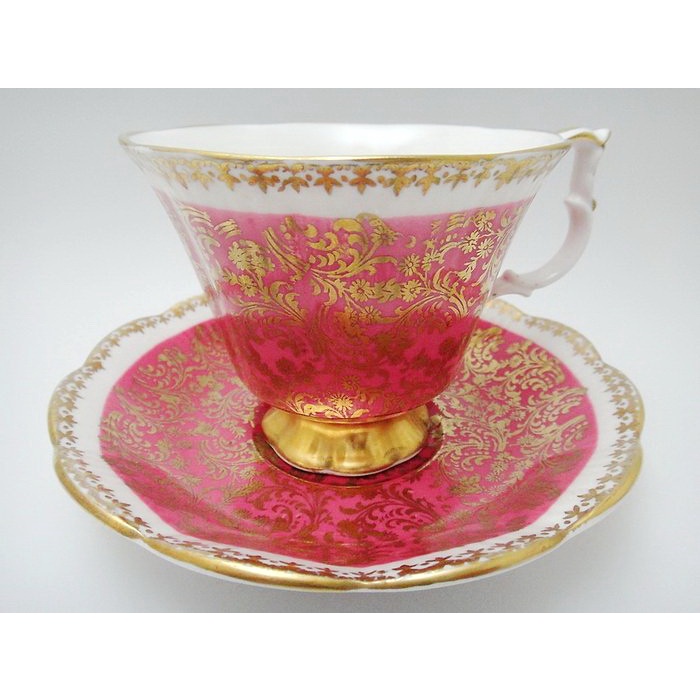 【拾年之路】 英國製Royal Albert皇家亞伯特Buckingham白金漢系列描金咖啡杯+盤(免運)