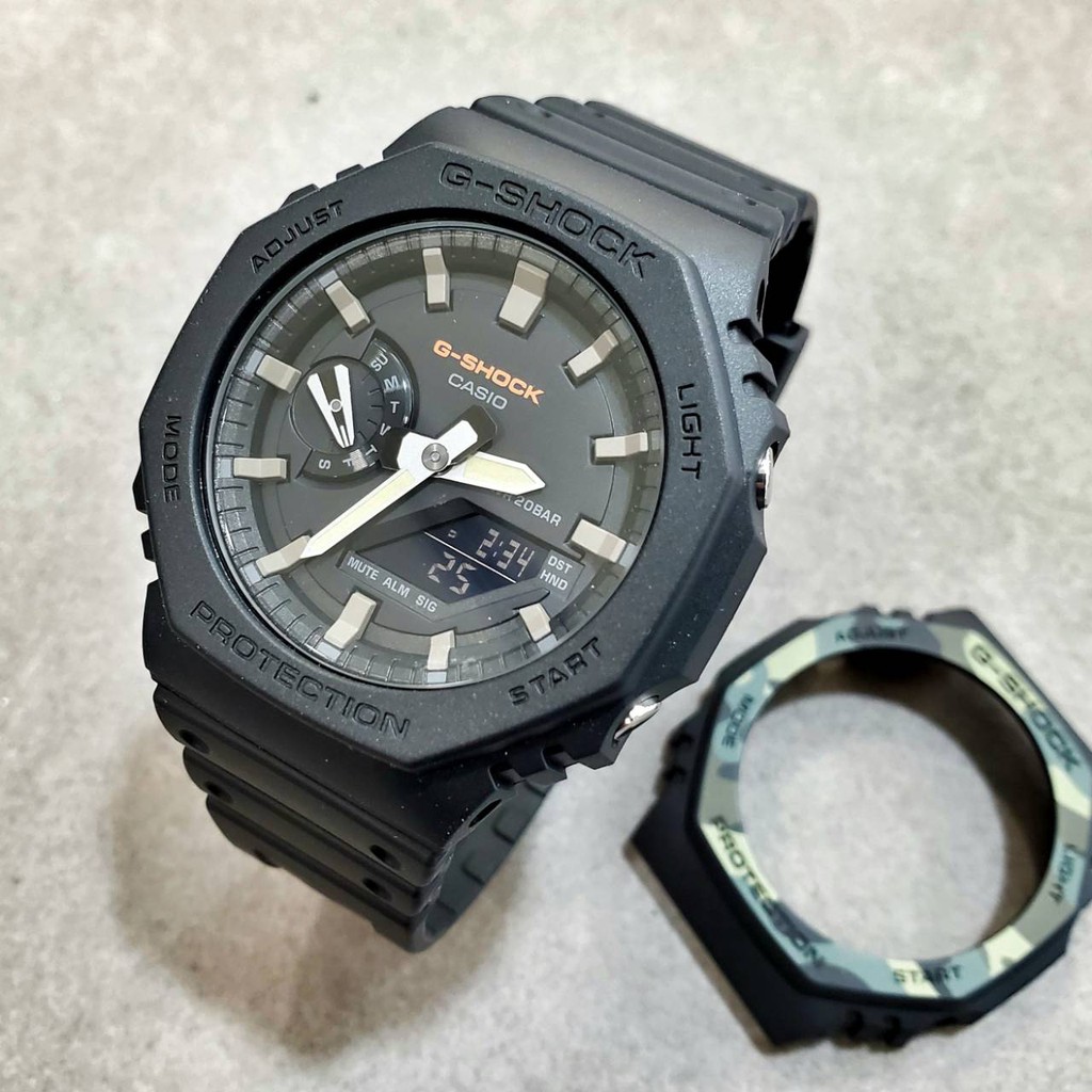 G-SHOCK改裝品/GA-2100 系列專屬外殼,錶帶(黑膠)/金屬保護框(不包含手錶) GA-2100-1A1