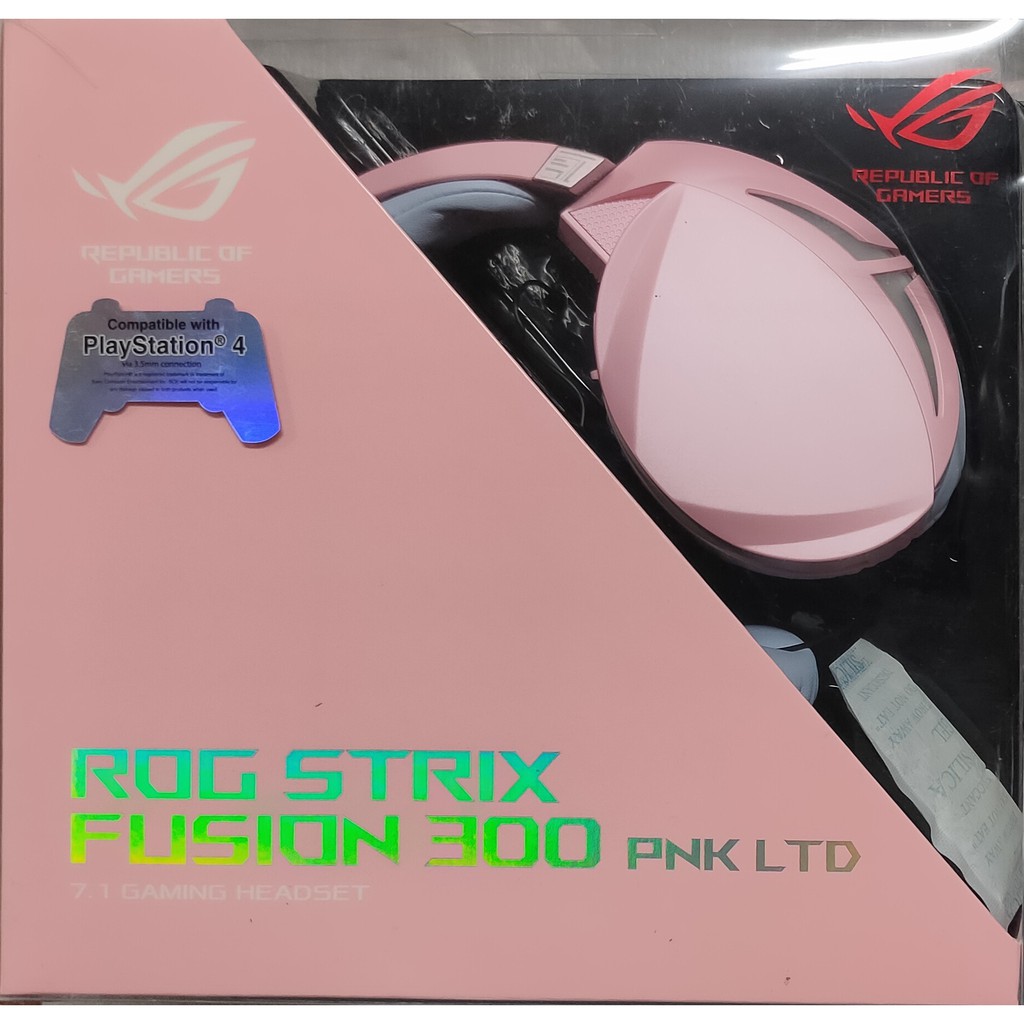 華碩 ASUS ROG Strix Fusion 300 PNK CROWN 粉色 7.1 電競耳機 PC PS4