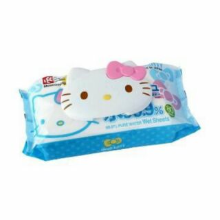 日本製 kitty 可重複使用 濕紙巾 卸妝棉 專用蓋 黏貼蓋 附濕紙巾