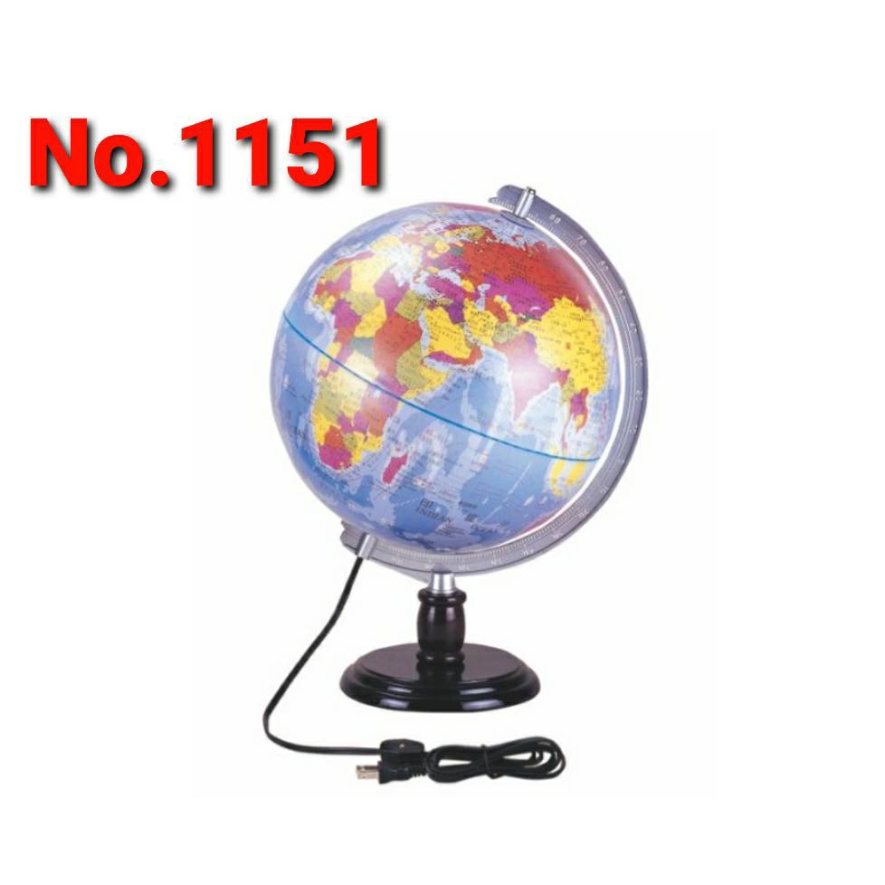 【愛迪生文具】徠福 NO.1151 一次成型地球儀8吋(31cm)附燈(藍色球面)