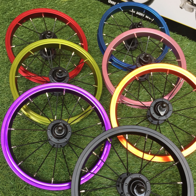 #岡山鐵馬專賣店#寶貝滑步車STRIDER升級12吋打氣式輕量彩色「培零」輪組x2