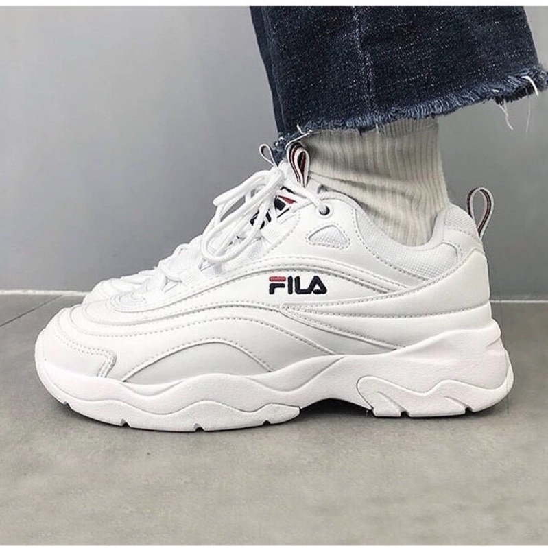 客訂 勿下單 FILA RAY 全白 白鞋 厚底 增高 老爹鞋 FS1SIA1160X 休閒鞋