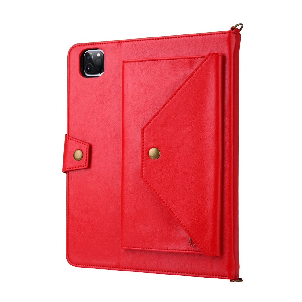 GMO 2免運Apple蘋果iPad Pro 10.5吋Air3 2019信封平板保護套拉鍊錢包肩帶翻蓋支架紅色