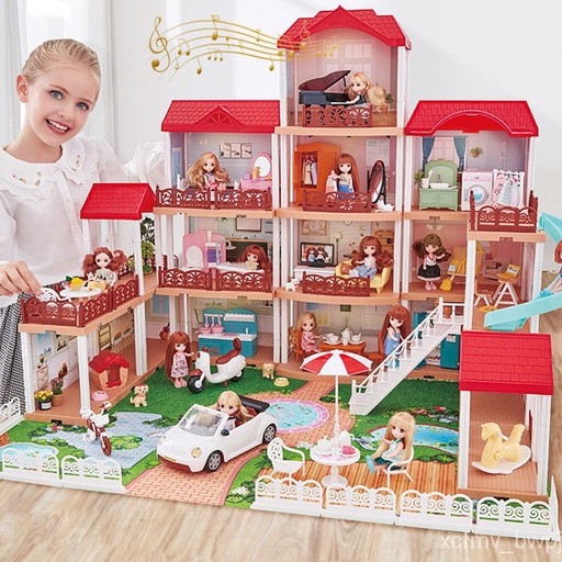 熱銷安麗莉娃娃屋大型別墅公主城堡女孩過家家玩具迷你家具diy屋房子