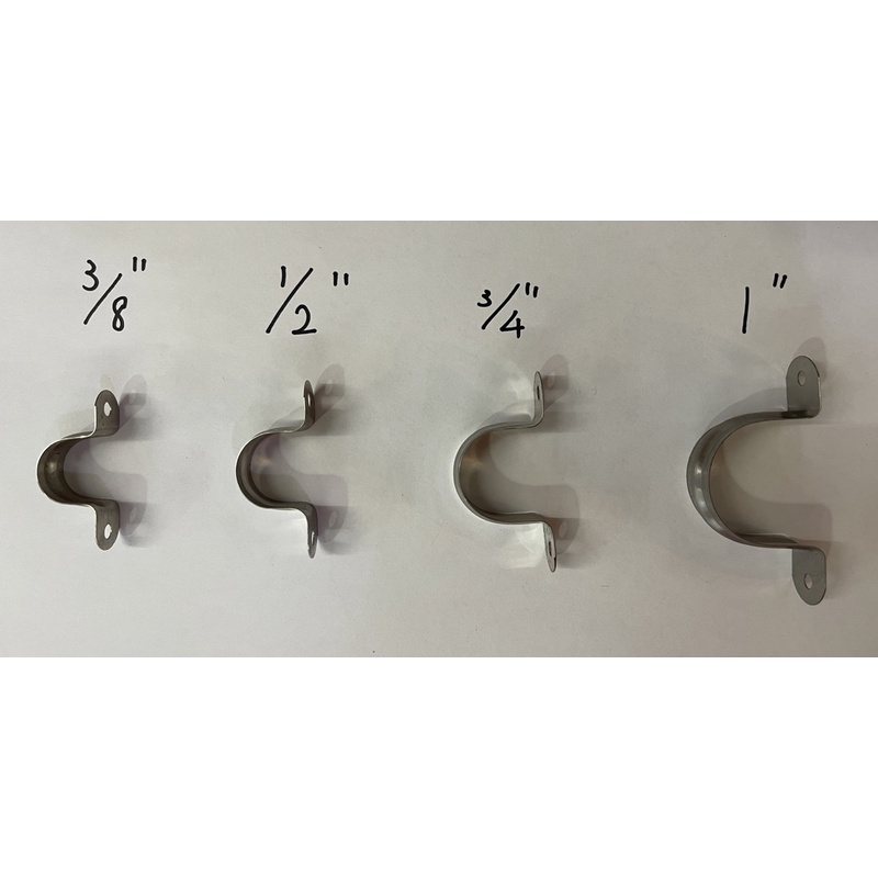 【新復發】台灣製造 304不鏽鋼 3/8" 1/2" 3/4" 1"  雙邊管夾 不鏽鋼夾 白鐵管夾 管夾 管束 歐姆夾