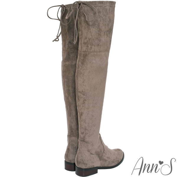 Ann’S貼腿版-獨創防滑膠條激瘦防水絨布過膝靴-可可