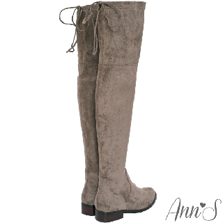 Ann’S貼腿版-獨創防滑膠條激瘦防水絨布過膝靴-可可