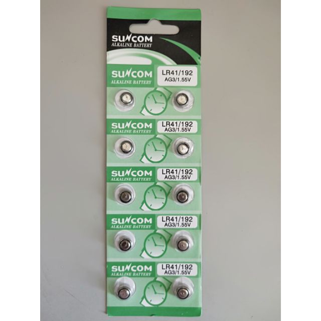 Suncom Lr41 192 Ag3 1 55v 水銀電池鈕釦電池鈕扣型鹼性電池 蝦皮購物