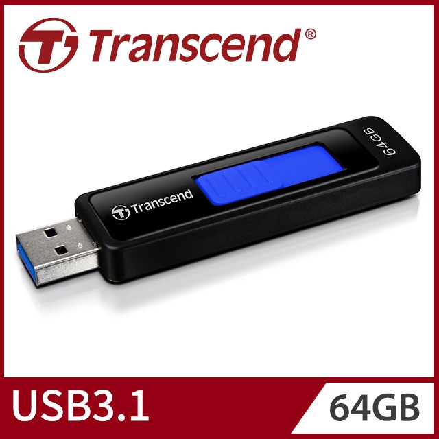 【Transcend 創見】JetFlash760 64GB USB3.1隨身碟-海軍藍(TS64GJF760)