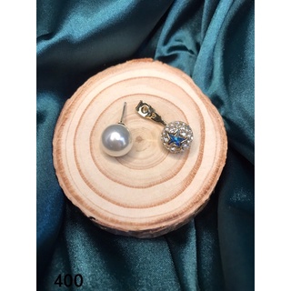 🌟Queen🌟100％正韓精品耳環-歐美高級時尚珍珠藍鑽耳環