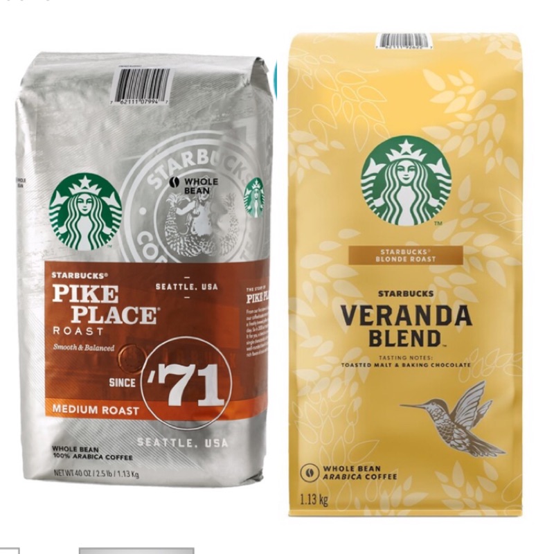 星巴克 Starbucks 派克市場咖啡豆 黃金烘培綜合咖啡豆 早餐綜合咖啡豆 1.13公斤 好市多