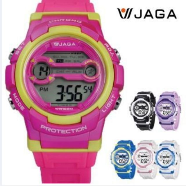 發貨快 JAGA捷卡電子錶 果凍繽紛色 運動手錶 可游泳 防水錶 學生錶 童錶 數字錶 碼錶鬧鈴日期星期 jam