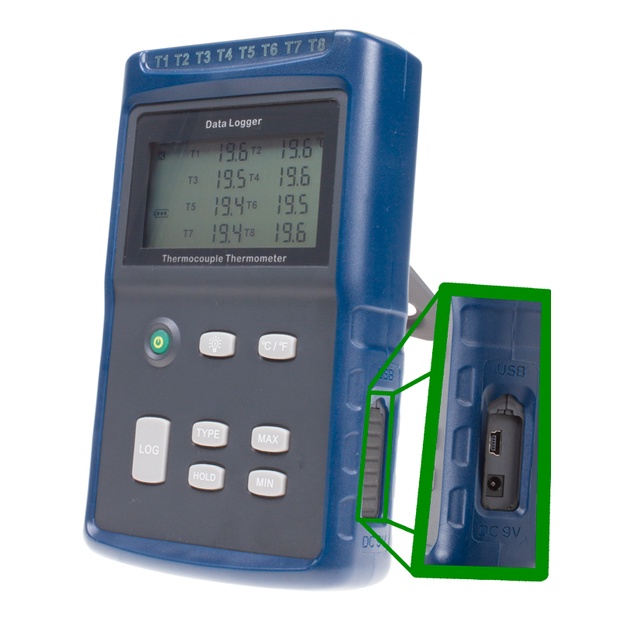 TECPEL 泰菱》DTM-T8 溫度記錄器 8點溫度紀錄器 溫度計  熱電偶