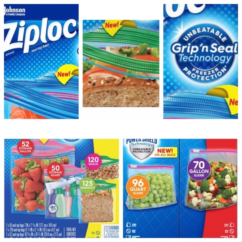 Ziploc 雙層夾鏈冷凍保鮮袋 o 可封式三明治保鮮袋 o 拉鍊式蔬果保鮮夾鏈袋 o 家用品