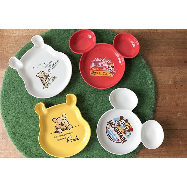 台南永康可面交 全新 7-11 限量 迪士尼系列 夢幻露營 造型盤 集點送 米老鼠 小熊維尼 盤子 餐具 黃色 紅色