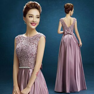 天使佳人婚紗禮服旗袍～長版蕾絲露背晚禮服多色可選