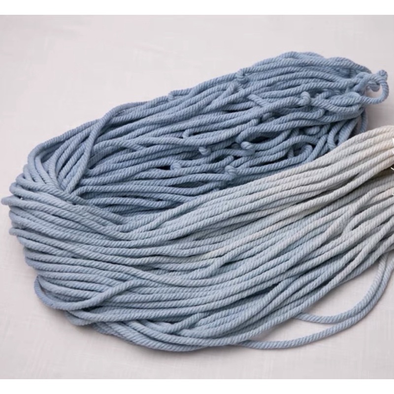 漸變色彩色 天藍色4MM.60米棉繩 棉線 手工編織 diy Macrame 挂毯 包包  材料