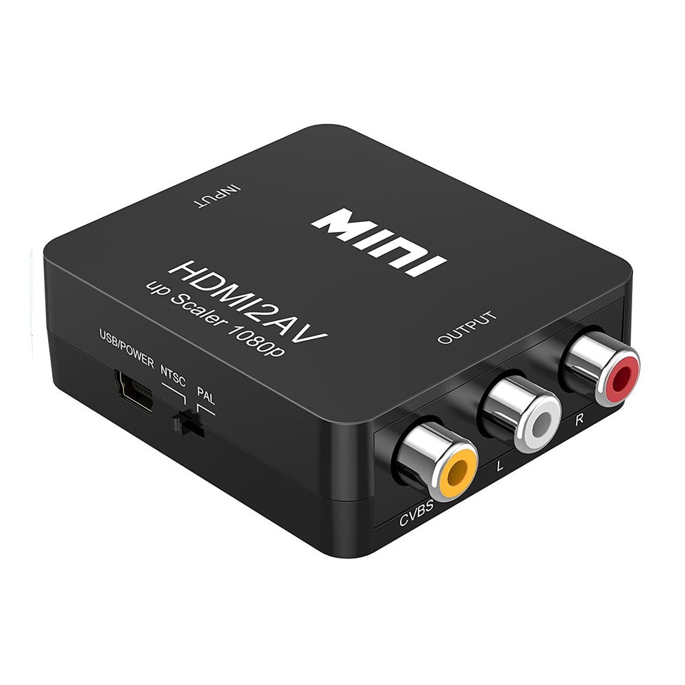 Hdmi To AV Scaler 適配器高清視頻轉換器盒 HDMI 轉 RCA AV/CVSB L/R 視頻 1080