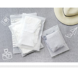 臺灣現貨 旅行收納袋 白色磨砂防水收納袋 衣服 雜物 鞋子 出遊 出國