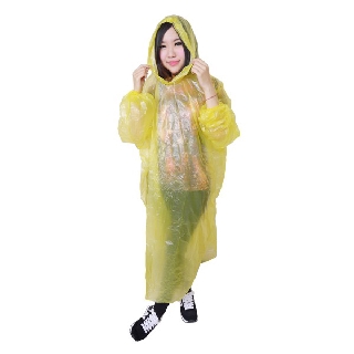 0002 厚版輕便雨衣 成人加長型 黃色雨衣 雨衣 輕便雨衣