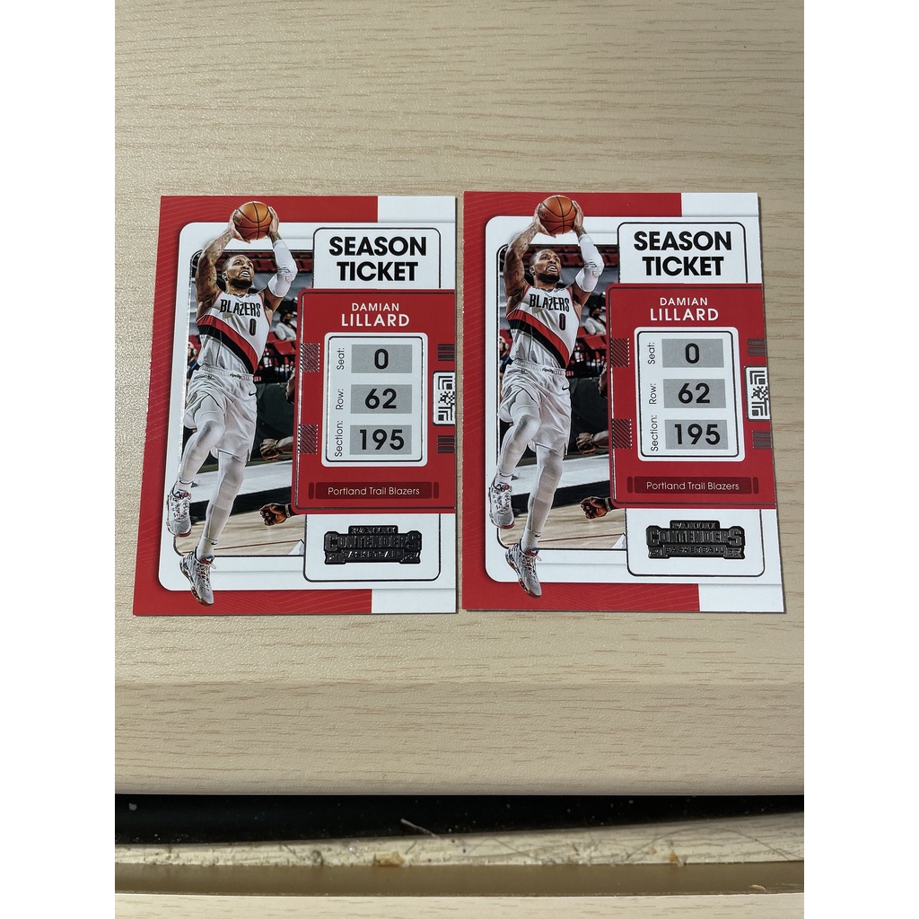 2021-22 Contenders Season Ticket Damian Lillard 2張