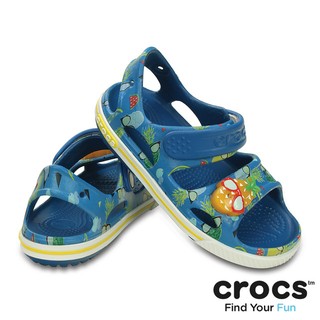 CRO005 【Crocs】小帥哥 小酷弟 童鞋 - 卡駱班鳳梨寶寶LED小涼鞋(天青藍色)