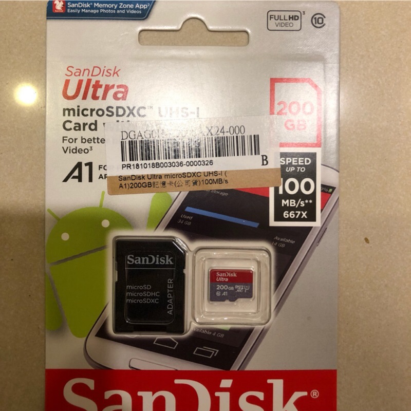 SanDisk Ultra micro SD 200G  U1 A1  100MB/s 記憶卡 SD卡 SDXC