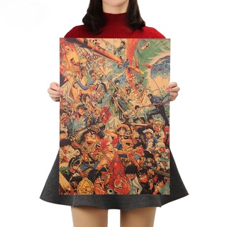 Dlkklb 裝飾海報復古動漫人物海報客廳裝飾畫咖啡廳牛皮紙 51x35.5cm