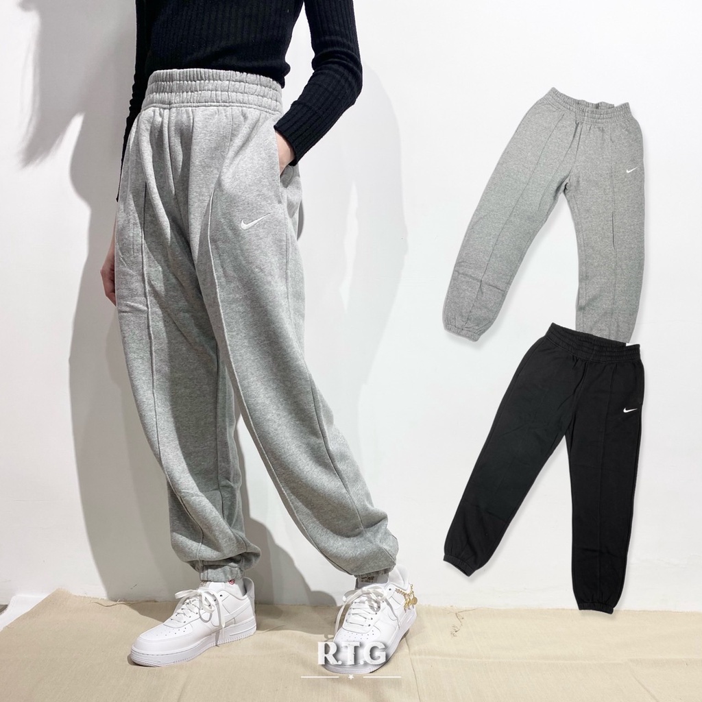 【RTG】NIKE NSW ESS PANT 棉長褲 小勾 縮口 中線 刷毛 黑 BV4090-010 063 灰 女款