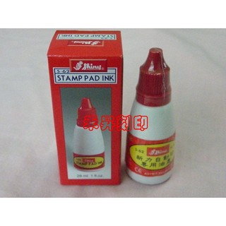 補充墨水、新力牌回墨印章專用印臺補充液（28ml）日期章、翻轉章、翻跟斗專用油墨（紅色）凹凸海綿章可用、特惠價：100元
