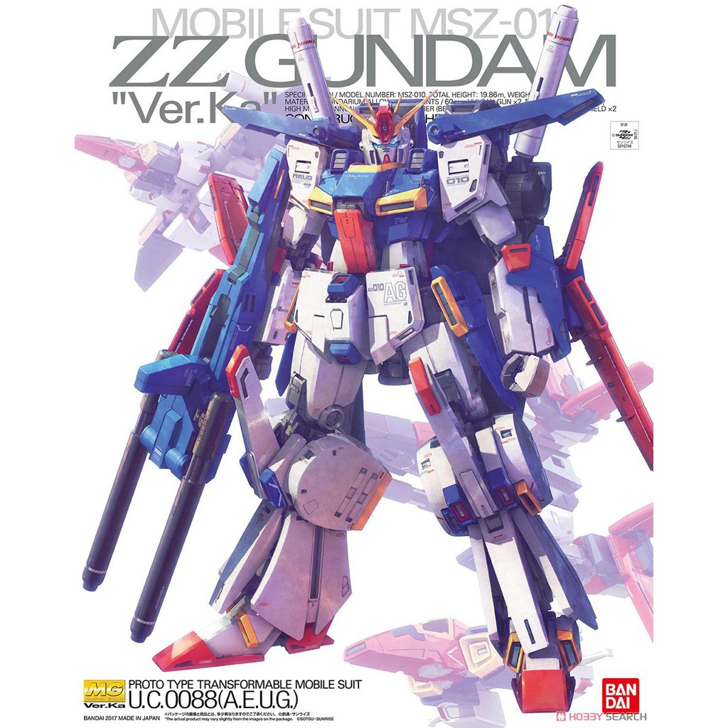 亞納海姆 GUNDAM ZZ MG 1/100 MSZ-010 ZZ GUNDAM Ver.Ka 可變型 預約