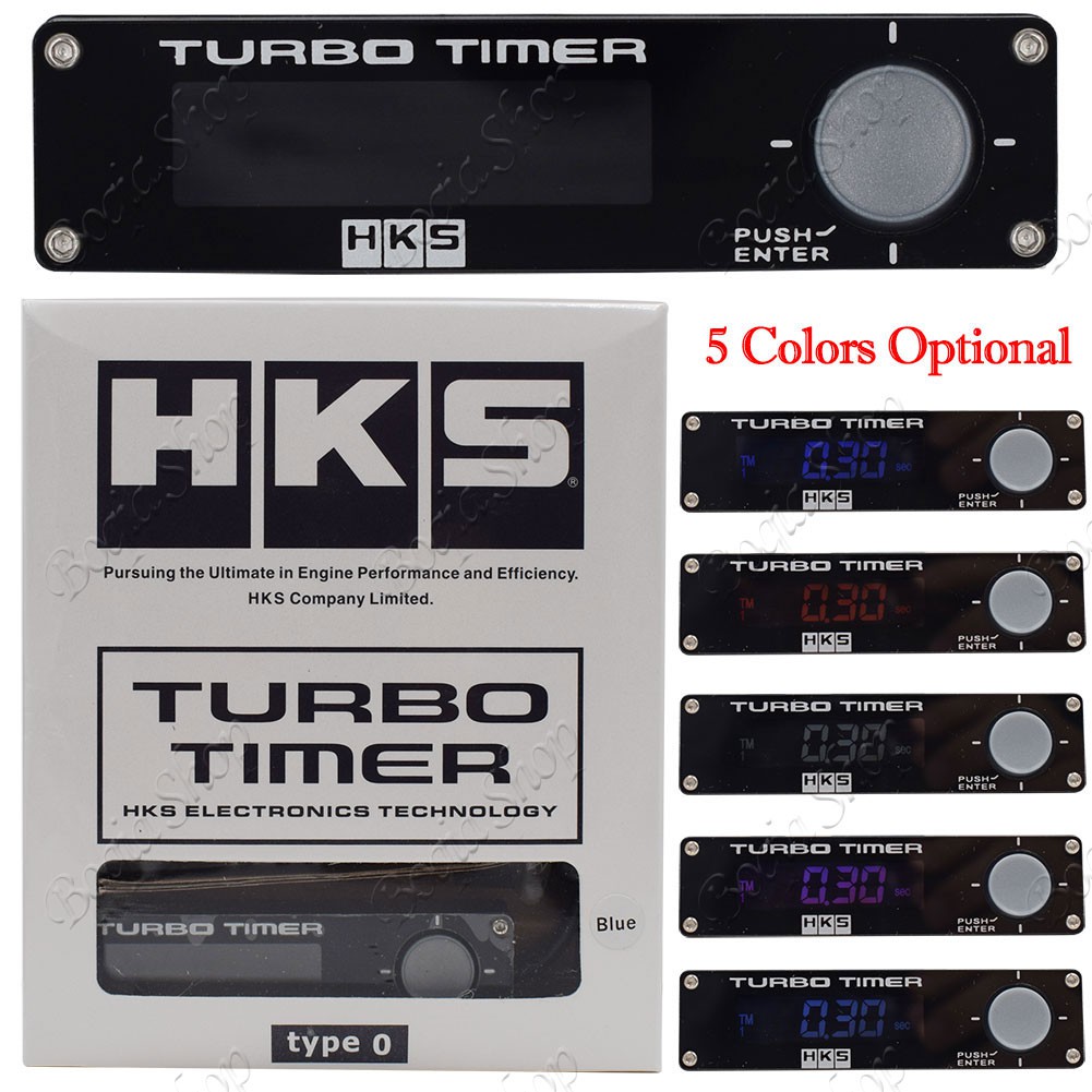 全新 5 色合 1 HKS 0 型賽車黑色渦輪定時器繼電器控制器套件 LED 數字顯示屏,適用於 DC 12V 汽車