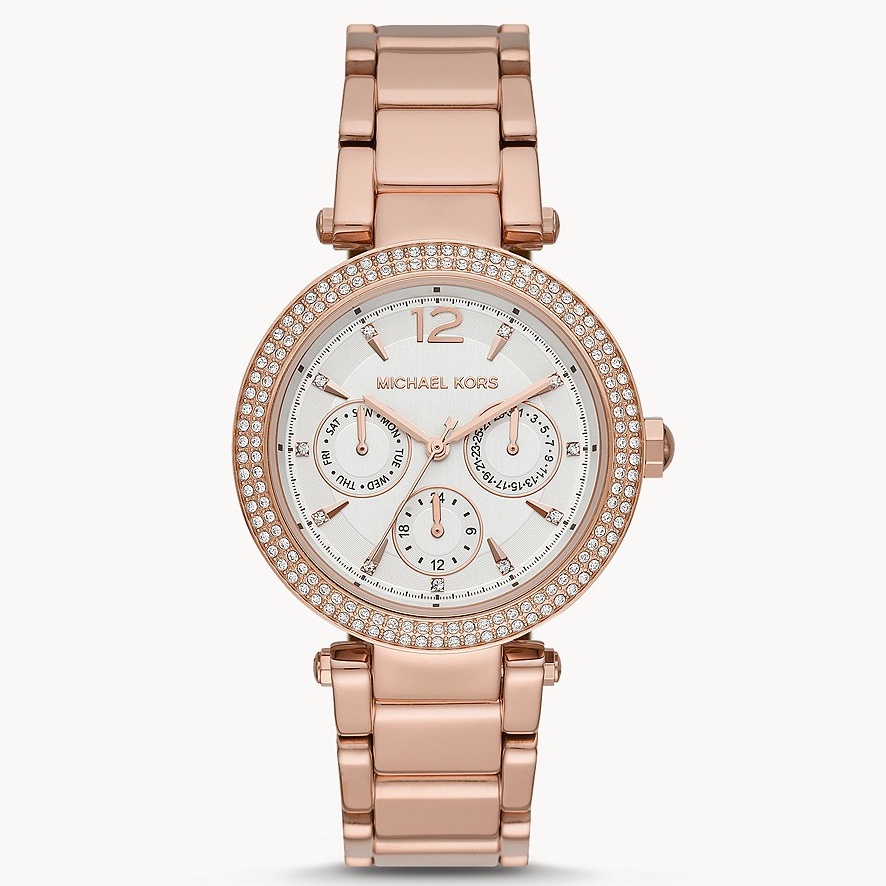 MICHAEL KORS 三眼晶鑽錶 手錶 38mm 玫瑰金鋼錶帶 女錶 手錶 腕錶  MK5781 MK(現貨)