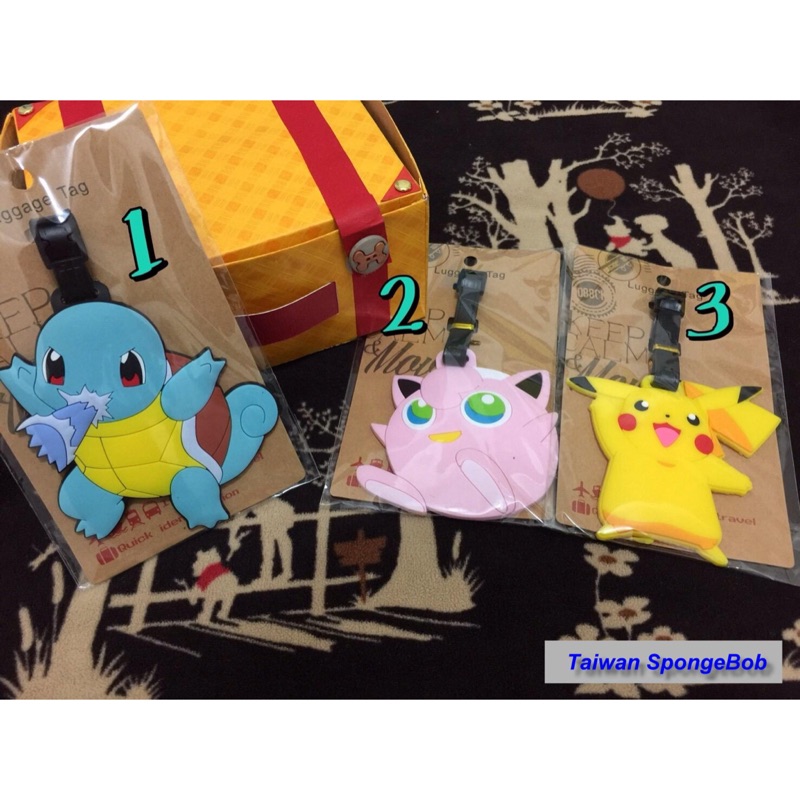 創意可愛卡通 Pokémon 精靈寶可夢 立體矽膠公仔行李牌 行李箱吊牌 掛飾～有三種款式