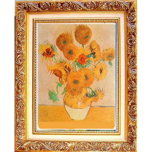 【中幅】Sunflower向日葵-Vincent 梵谷 名畫 壁飾 掛畫  50x40cm